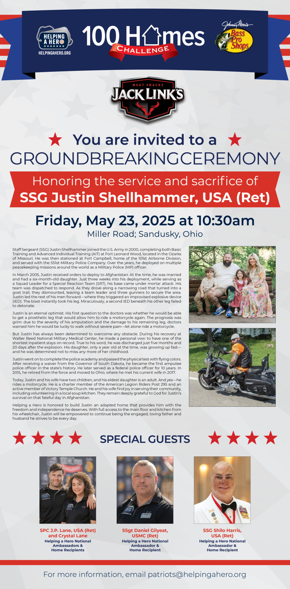 Justin German Shell Groundbreaking Ceremony Honoring Staff Sergeant Justin Shellhammer, USA ...